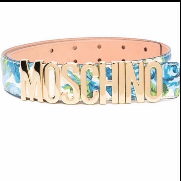 Moschino Floral logo Belt